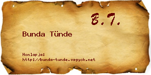 Bunda Tünde névjegykártya